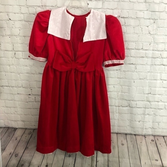 Girls’s Red and White Long Dress - Size: Large - Picture 7 of 7